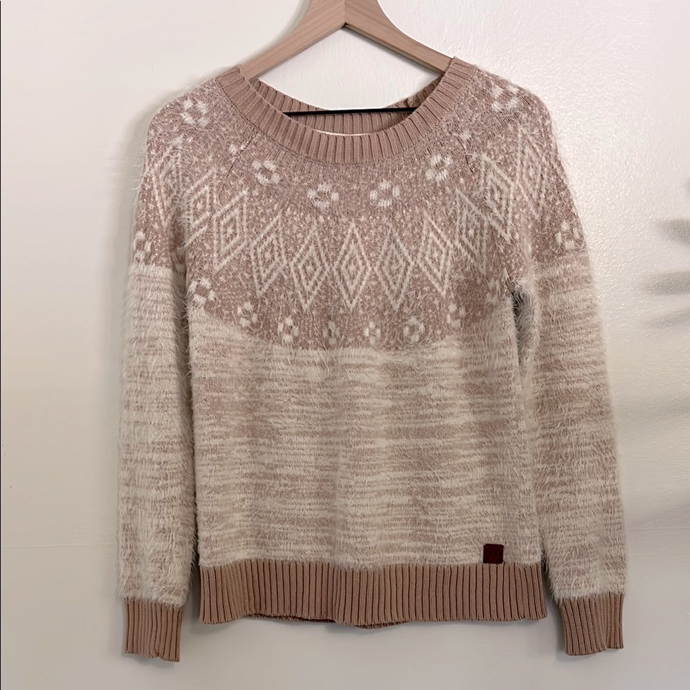 Roxy Fair Isle Eyelash Fuzzy Sweater